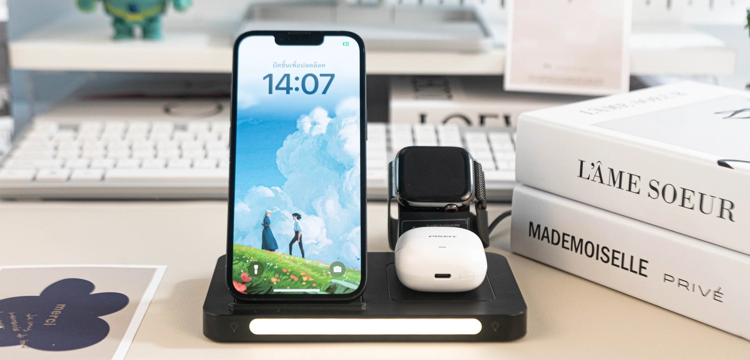 Three-in-one wireless charger